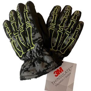 3M Thinsulate BOYS Skeleton Ski Gloves SZ 4-7